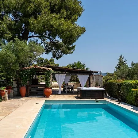 Вилла Eco Stone With Private Pool And Jacuzzi Каландра